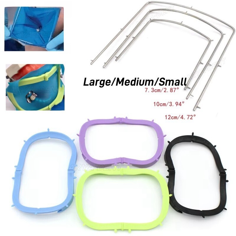 1pc Dental Rubber Dam Sheet Frame Holder Foldable Stainless Steel Brackets Tool