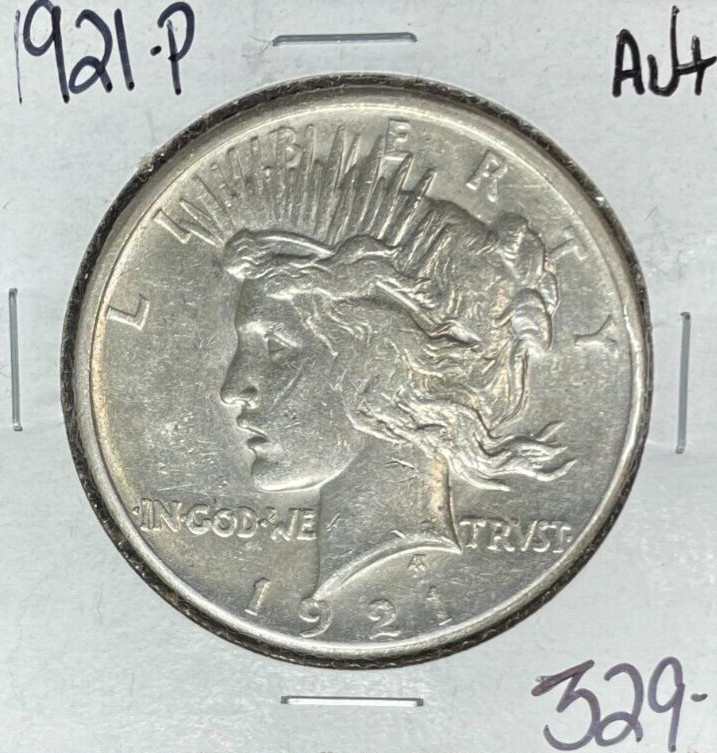 1921-P PEACE SILVER DOLLAR ~ AU+ ~NICE COIN~  KEY DATE