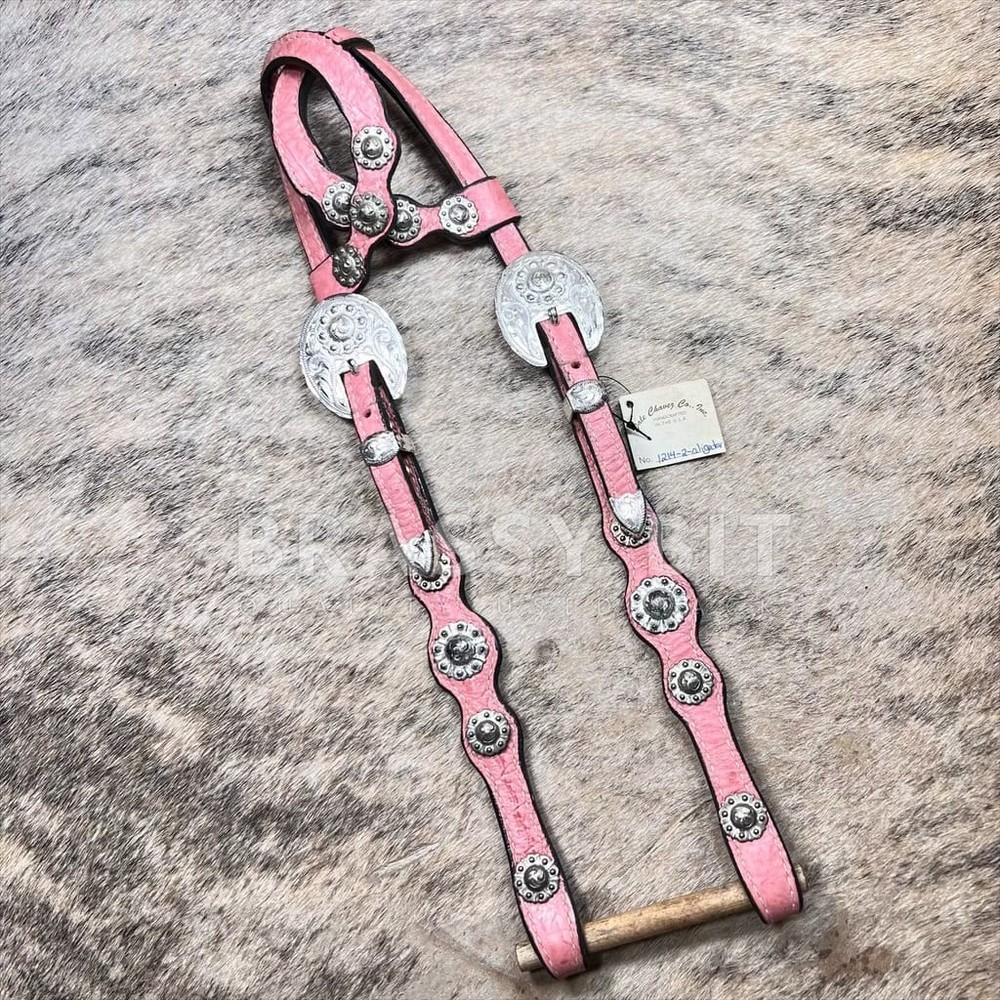 Dale Chavez Pink Double Ear Silver Headstall