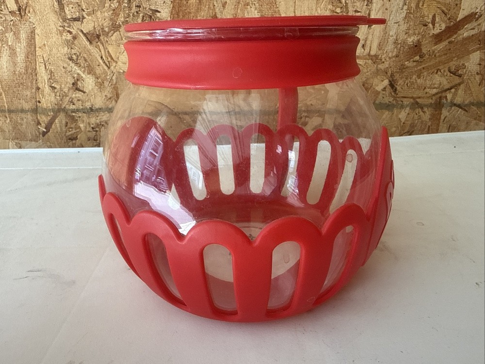 Ecolutin EUC Glass Microwave Popcorn Popper w/ Handle - 3 Quart Capacity