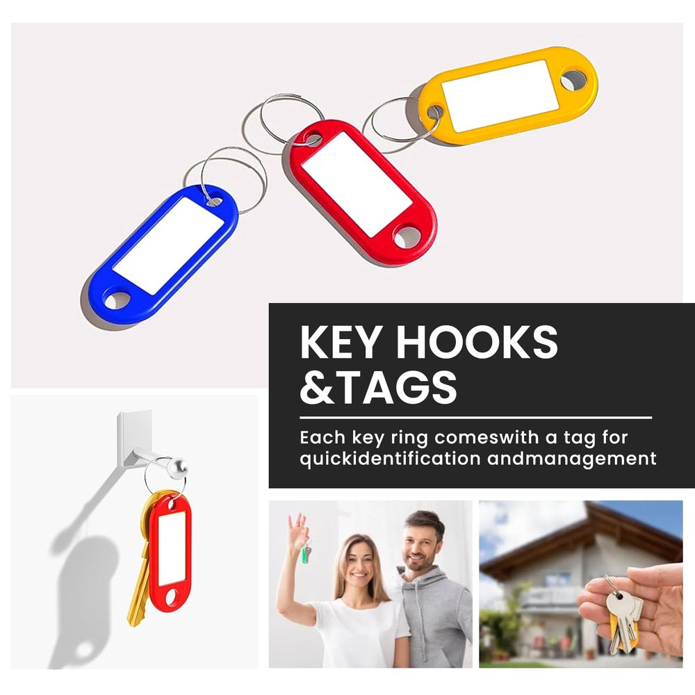 Zippered Key Case with Handle Key Organizer Waterproof 12 Key Hooks Tags