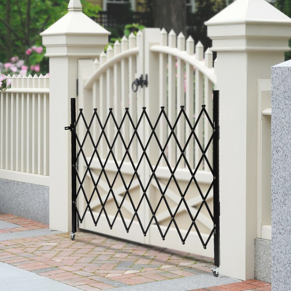 Single Folding Security Gate Rolling Barricade Gate Accordion Security Gate