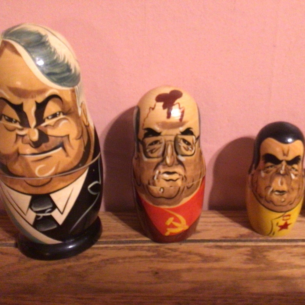 Vintage Russian Soviet Union Leaders Nesting Dolls 6 pcs Mikhail Gorbachev 6.25”
