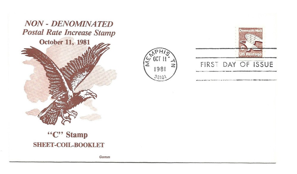 1948  'C' (20c) Eagle Non Denominated bklt single GAMM FDC