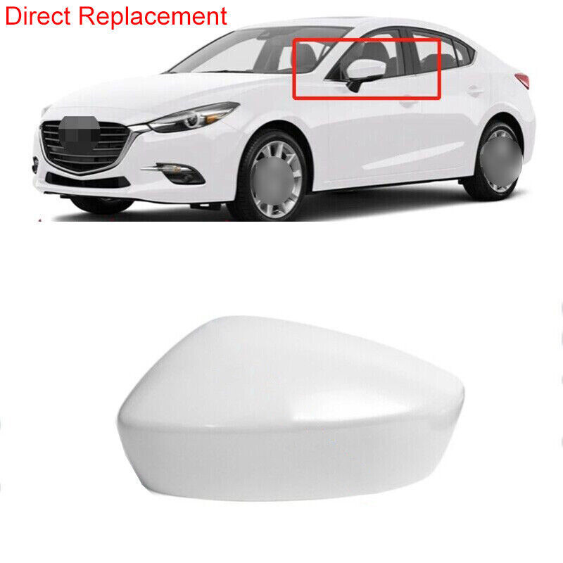 Replace Pearl White Left Driver Side Mirror Cover For Mazda 3 Sedan 2017~2018