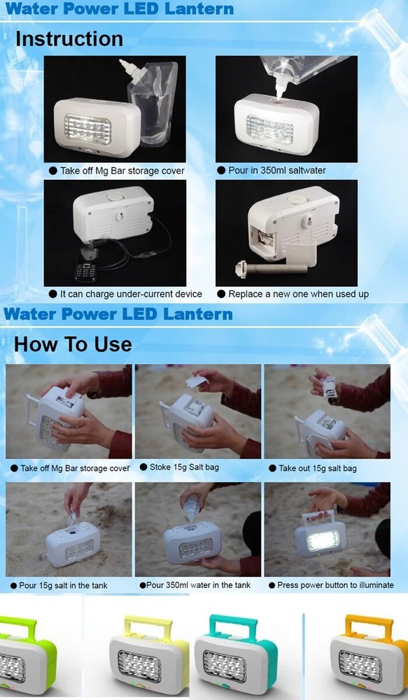 Led Lantern Powered by Salt and Water