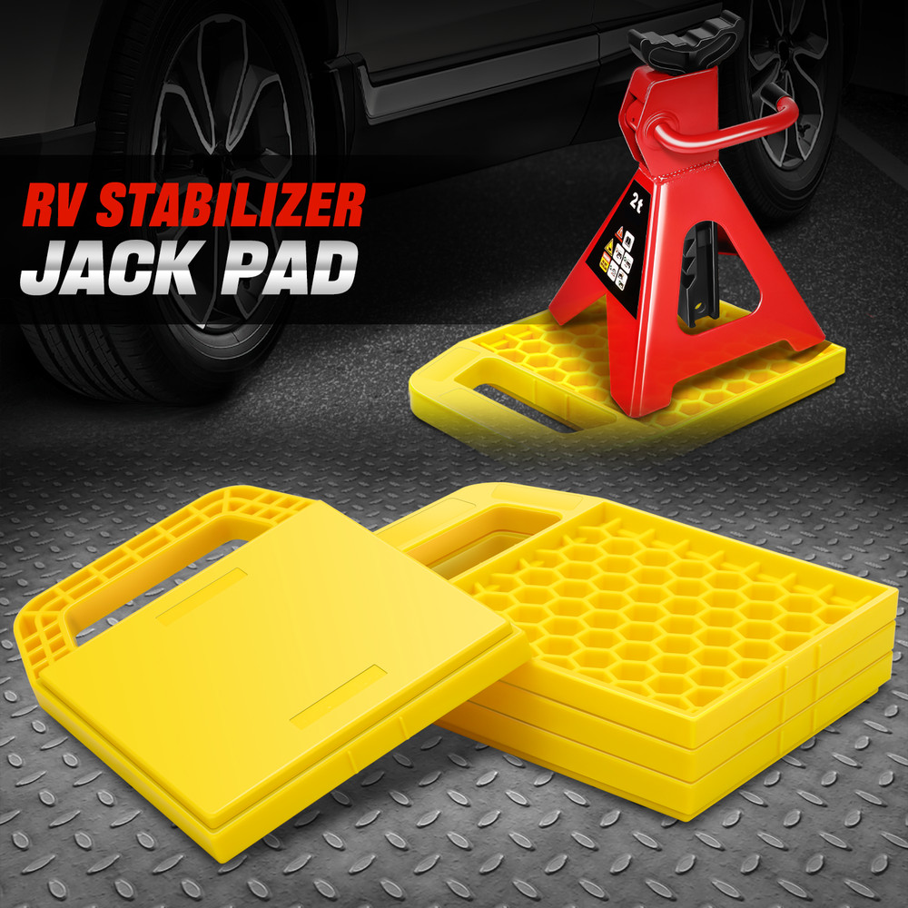 [4Pcs] For Camper RV Leveling Chock Blocks Wheels Stabilizer Jack Pads 8.8"x6.5"