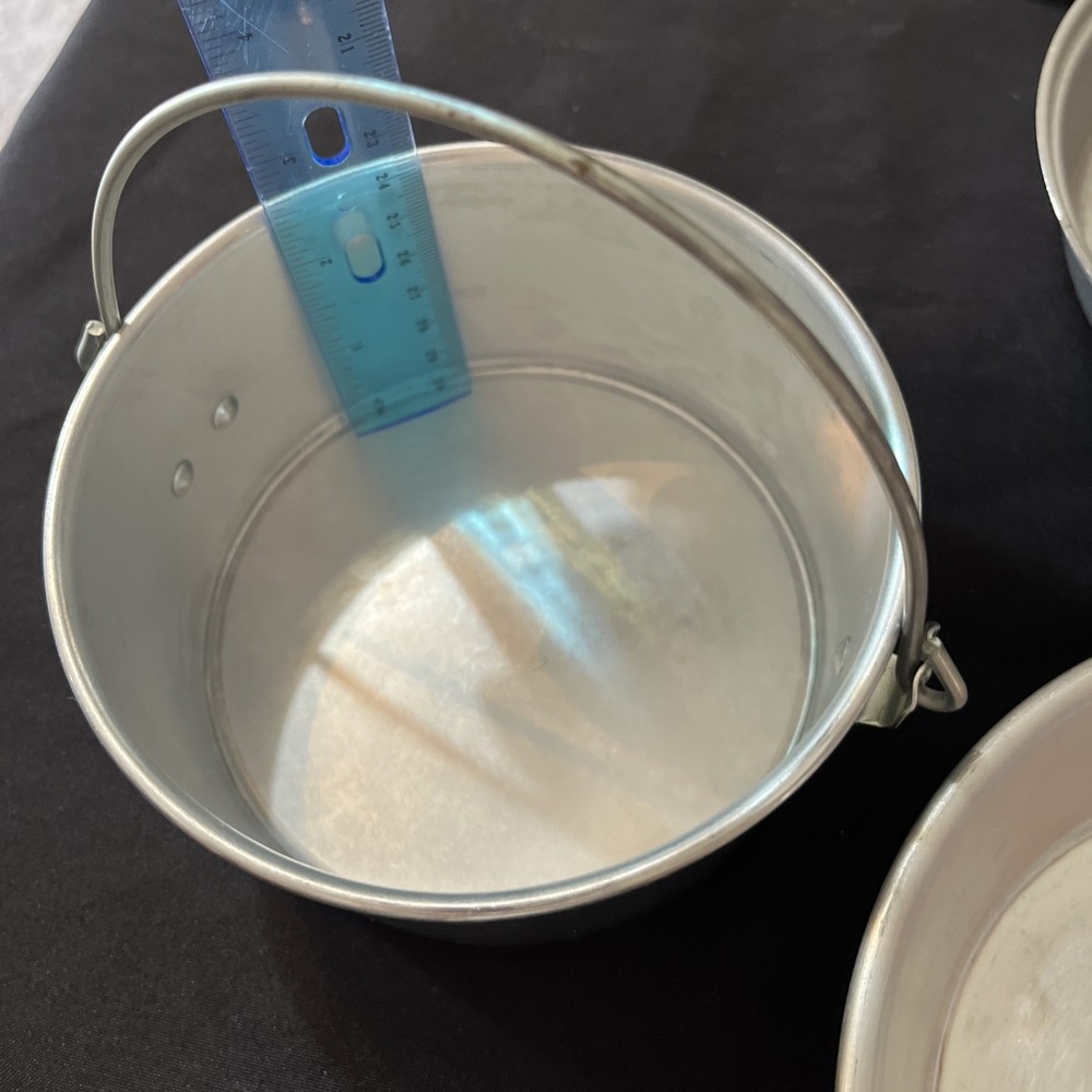 Vintage Aluminum 6 Piece Mess Kit Camping Cookware Set