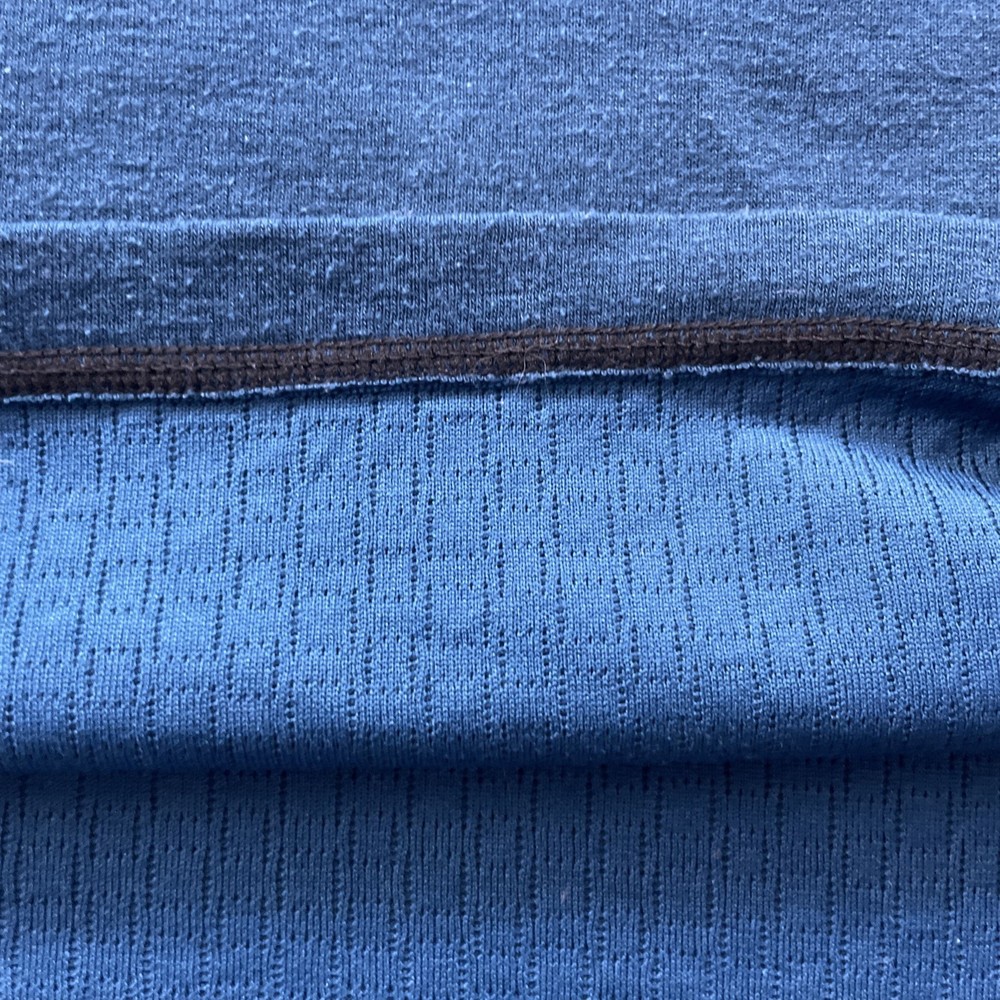 Duluth Trading Co Pullover Mens L Blue Polartec Power Grid Wool Blend 1/4 Zip