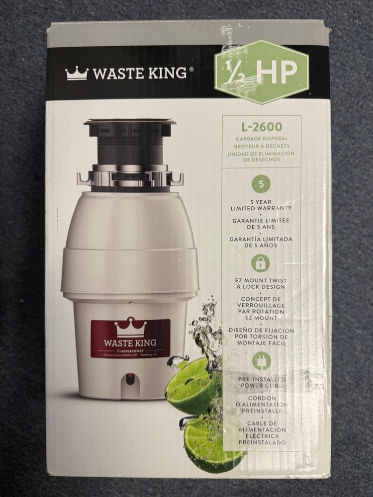Waste King L-2600 Garbage Disposal Legend Series 1/2 HP Continuous Feed EZ Mount