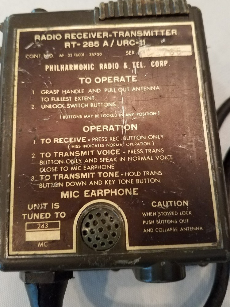 Survival radio urc 11 rt 285 receiver transmitter used not checked