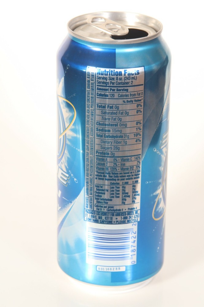 180 Blue Acai Energy Drink Can empty 16oz *EMPTY*