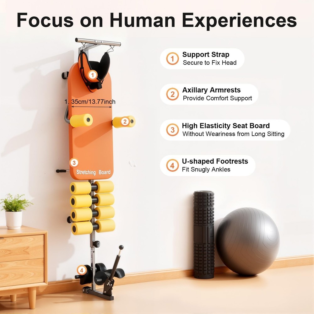 Inline Back Stretch Bench Portable Inversion Traction Table Multi-purpose Wor...
