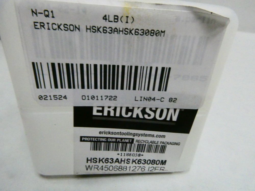 Erickson HSK63AHSK63080M Modular Adapter Tool Holder