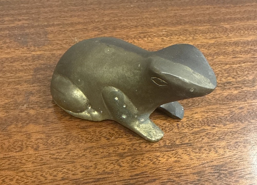 Vintage Brass Casting 2 Tone Iron Frog 4"
