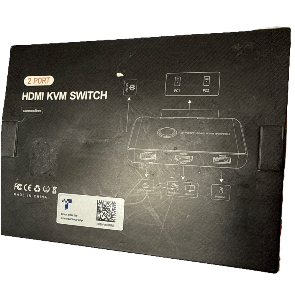 KVM Switch HDMI 2 Port Box,ABLEWE USB and HDMI Switch for 2 Computers Shared