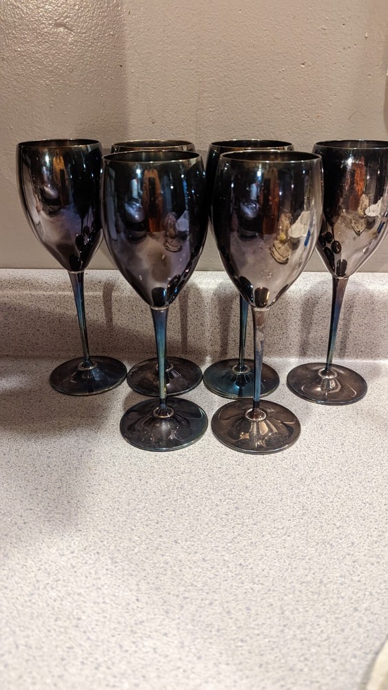El De Uberti Italy, silver Drink/wine goblets, Set Of 6