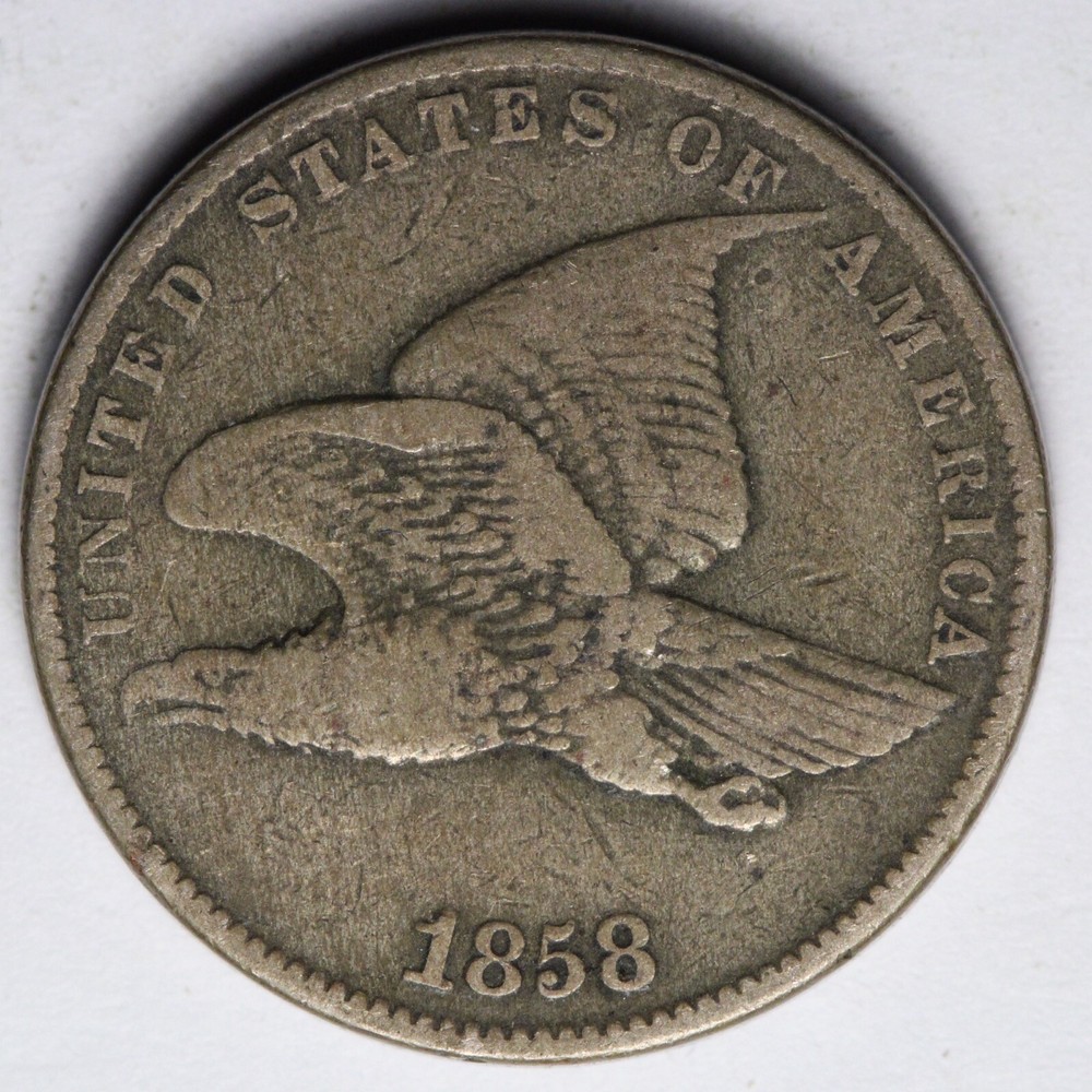 1858 S.L. Flying Eagle Cent Penny VF E197 ONE