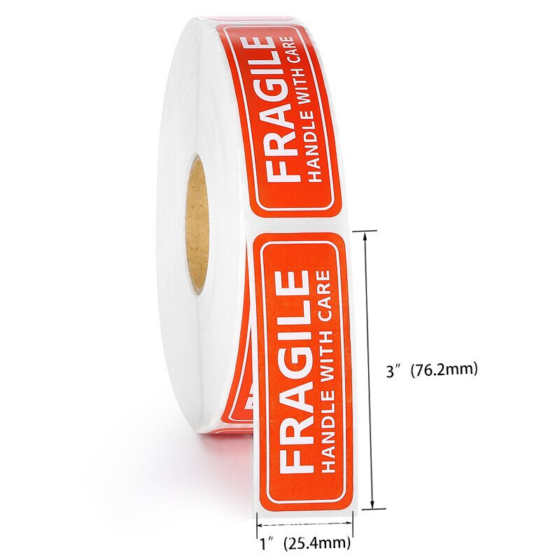 Fragile Handle With Care Sticker Warning Label Package Mailing Logo 100pc Roll