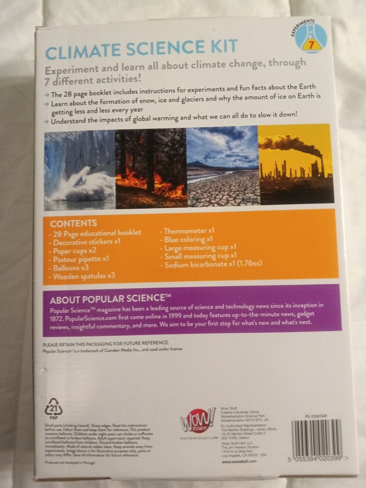 Popular Science Climate Science Kit STEM Toys Educational Fun Experiments A49