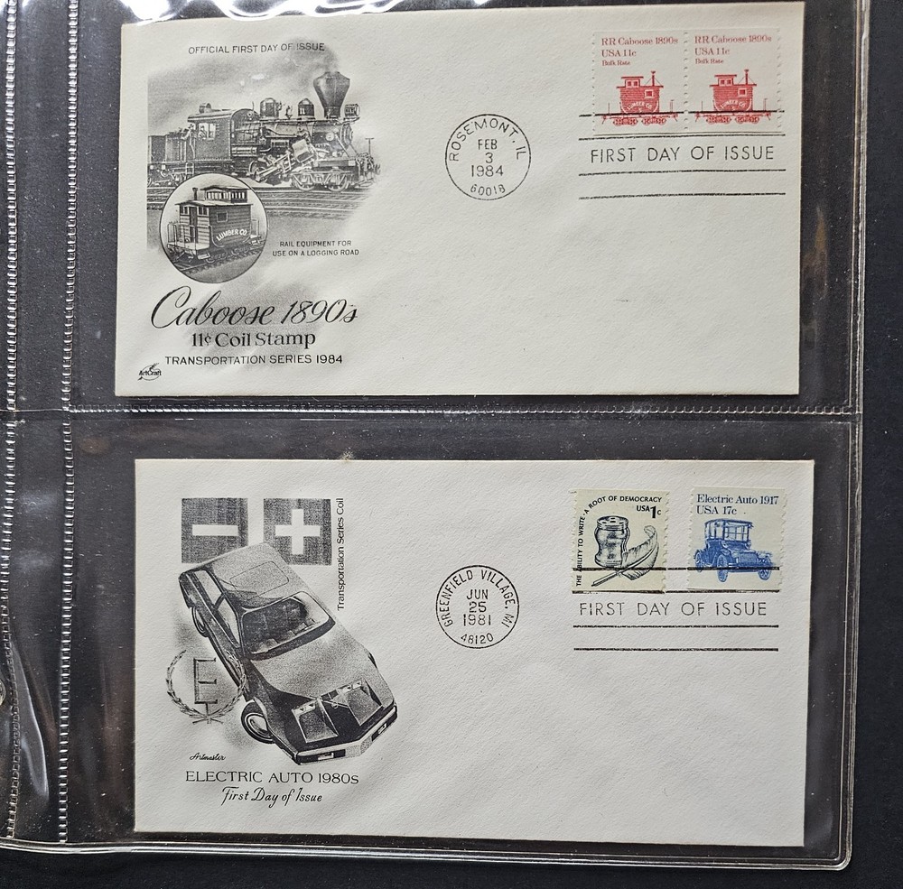 U.S. Stamps - Transportation Issues FDC Collection - 51 Cachet First Day Covers