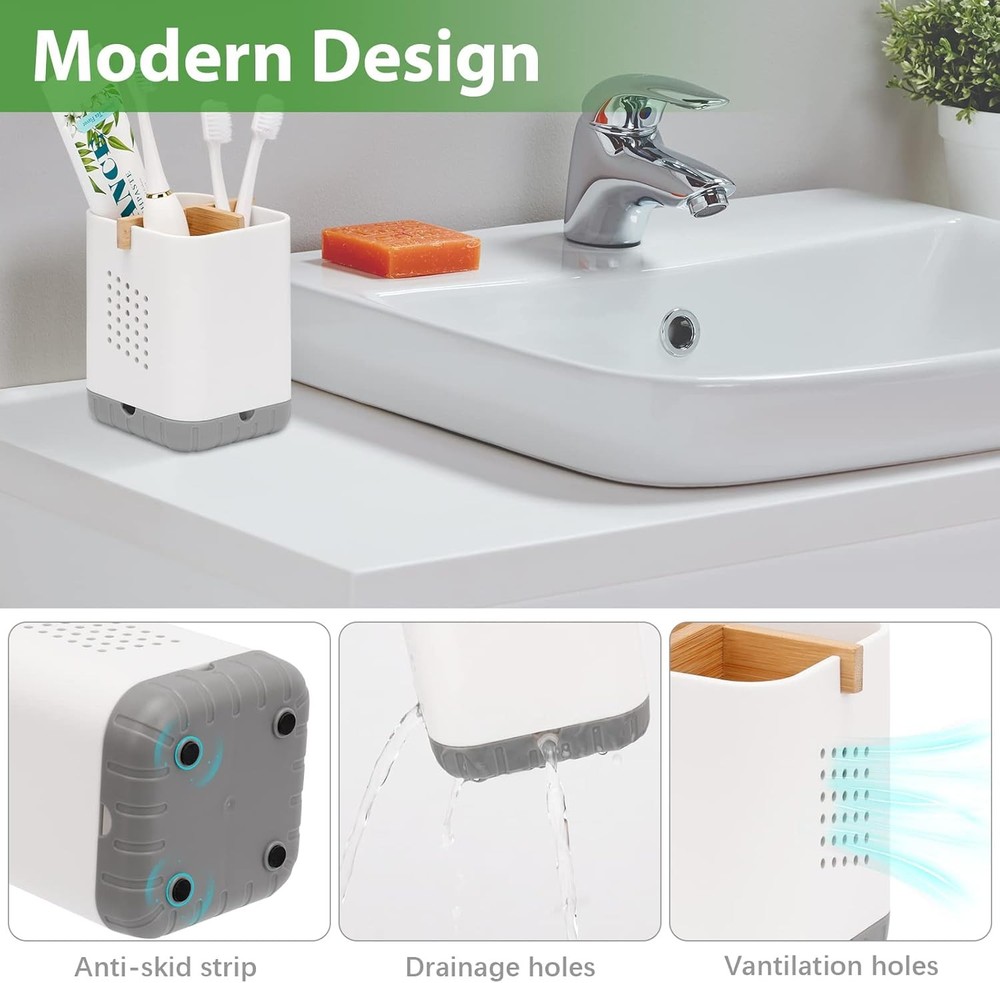 Countertop Toothbrush And Toothpaste Organizer