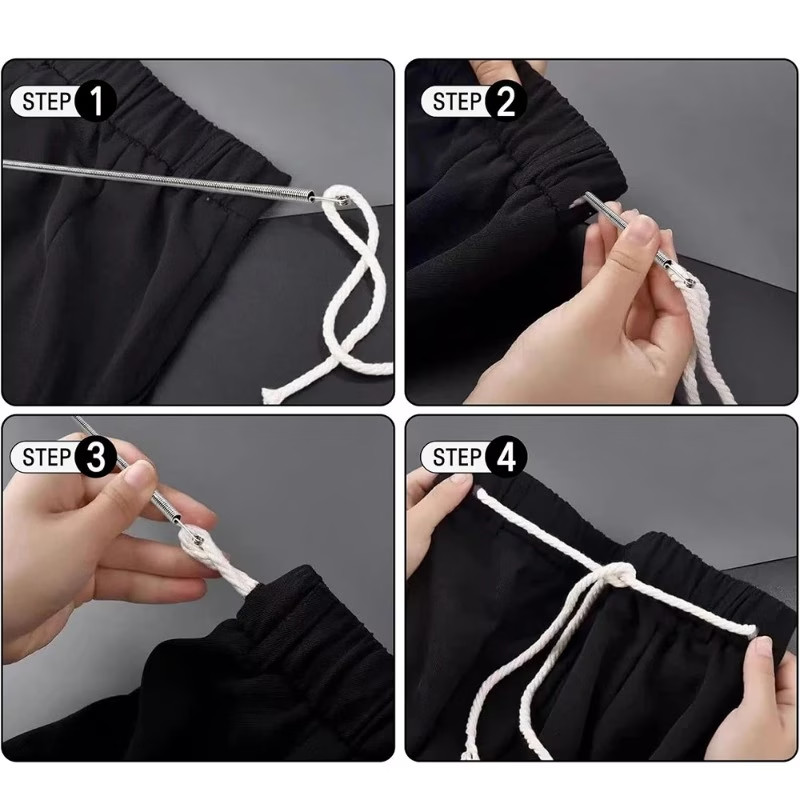Super flexible drawstring, waistband and elastic threader/puller.