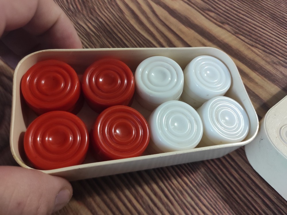 vintage Soviet camping checkers plastic in USSR box original Antique
