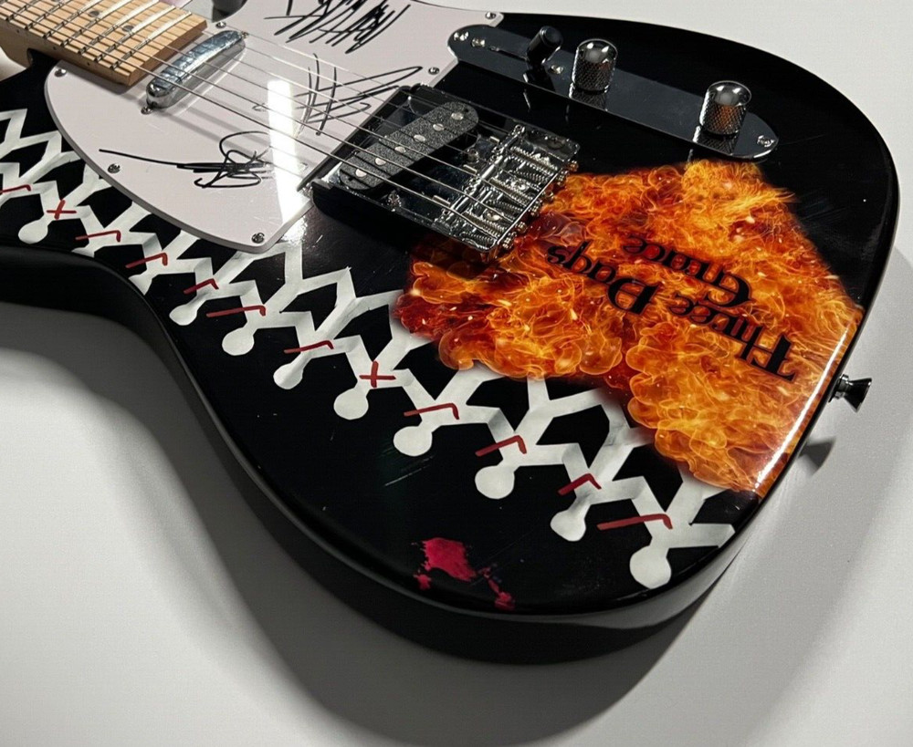 Three Days Grace Fully JSA Autograph Signed Guitar