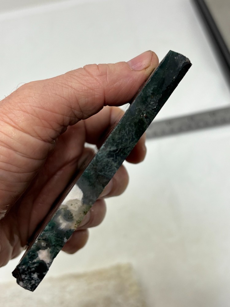 Semi-translucent Moss Agate Slab Cabbing Lapidary Carving Combo Ship Avail