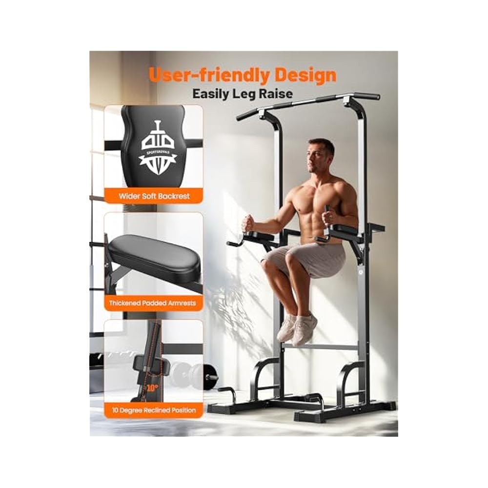 Non,Slip Pull Up Bar Station for 450LBS Weight Capacity, Dips, Pull Ups, and