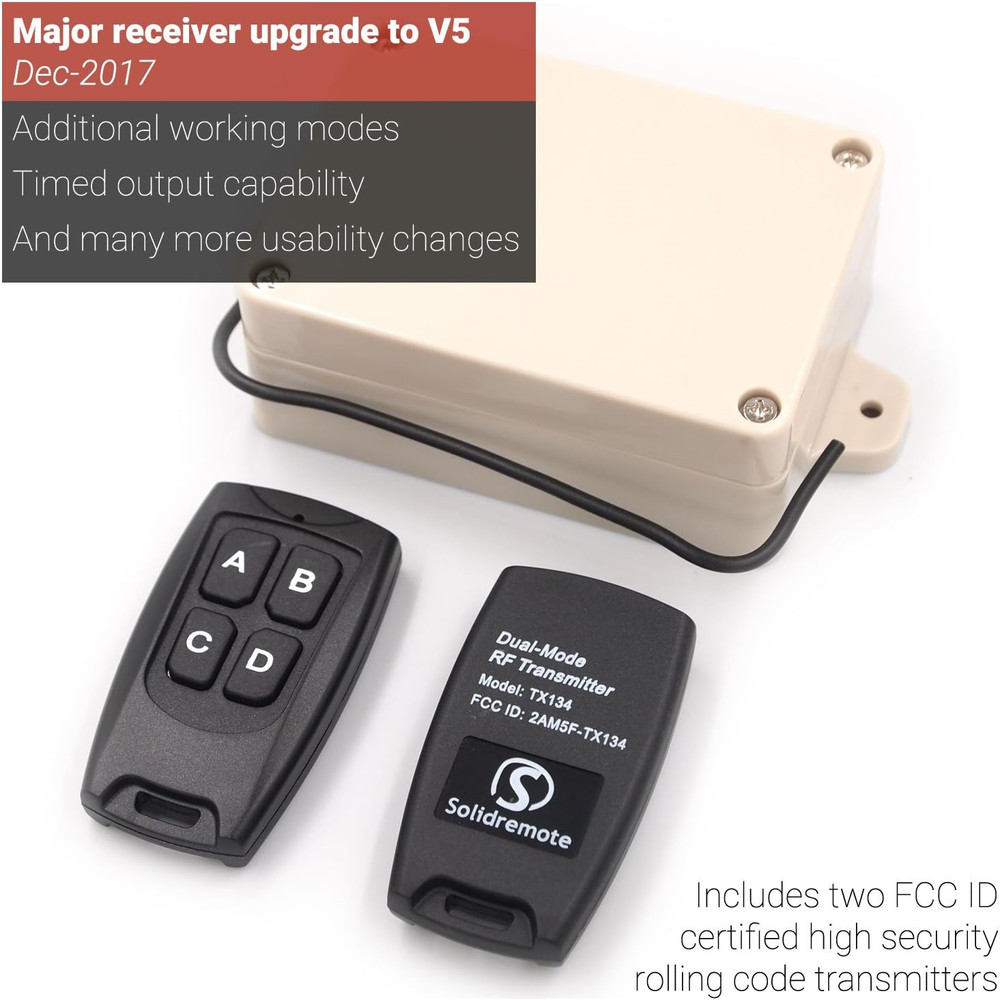 12V - 24V Secure Wireless RF Remote Control Relay Switch Universal 2-Channel Rec