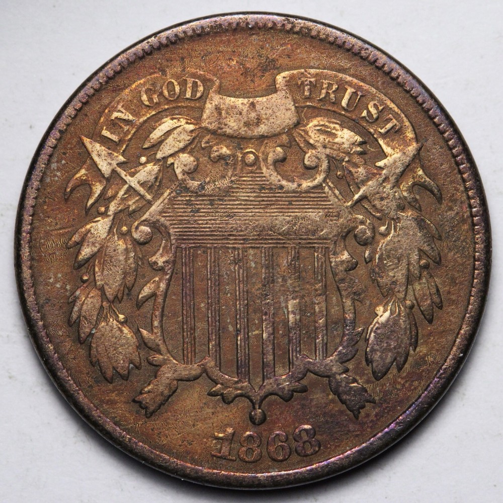 1868 Two Cent Piece FINE E160 ICG