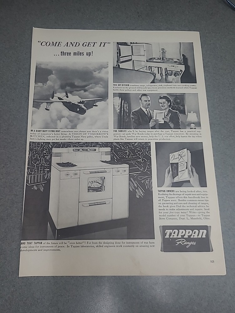 Tappan Ranges  WW2  Print Ad 1943 10x13