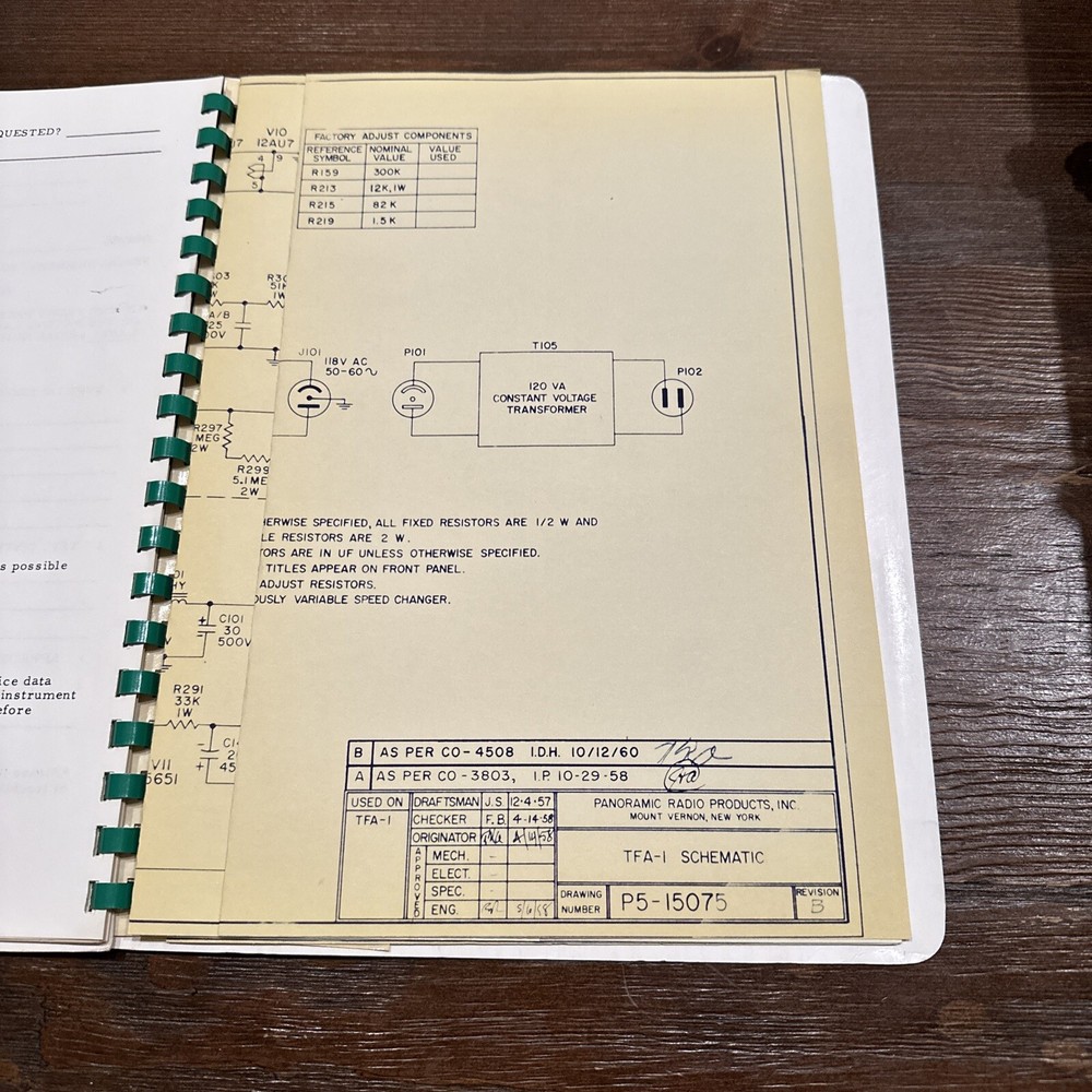 Panoramic Radio TFA-1 Time Frequency Analyzer Operating Manual