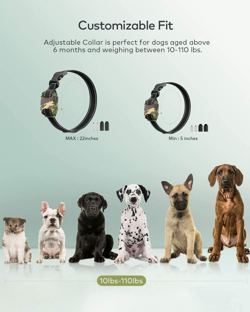 Bark Collar Rechargeable Barking Collar with Beep Vibration 2 Training Modes