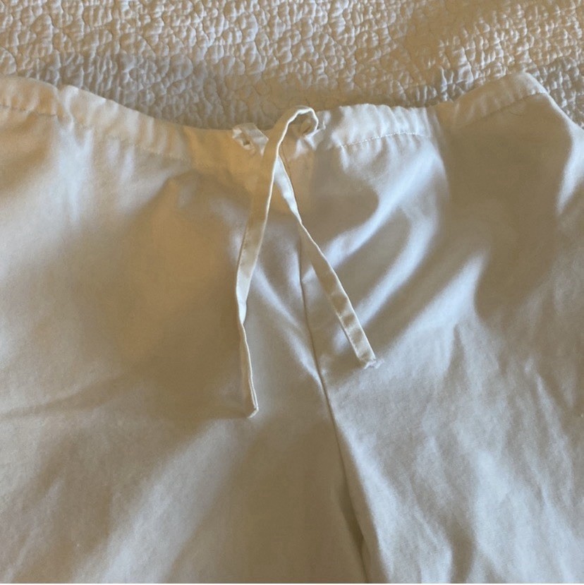 White Cross Brown Cream Scrub Set Small Shabby Chic