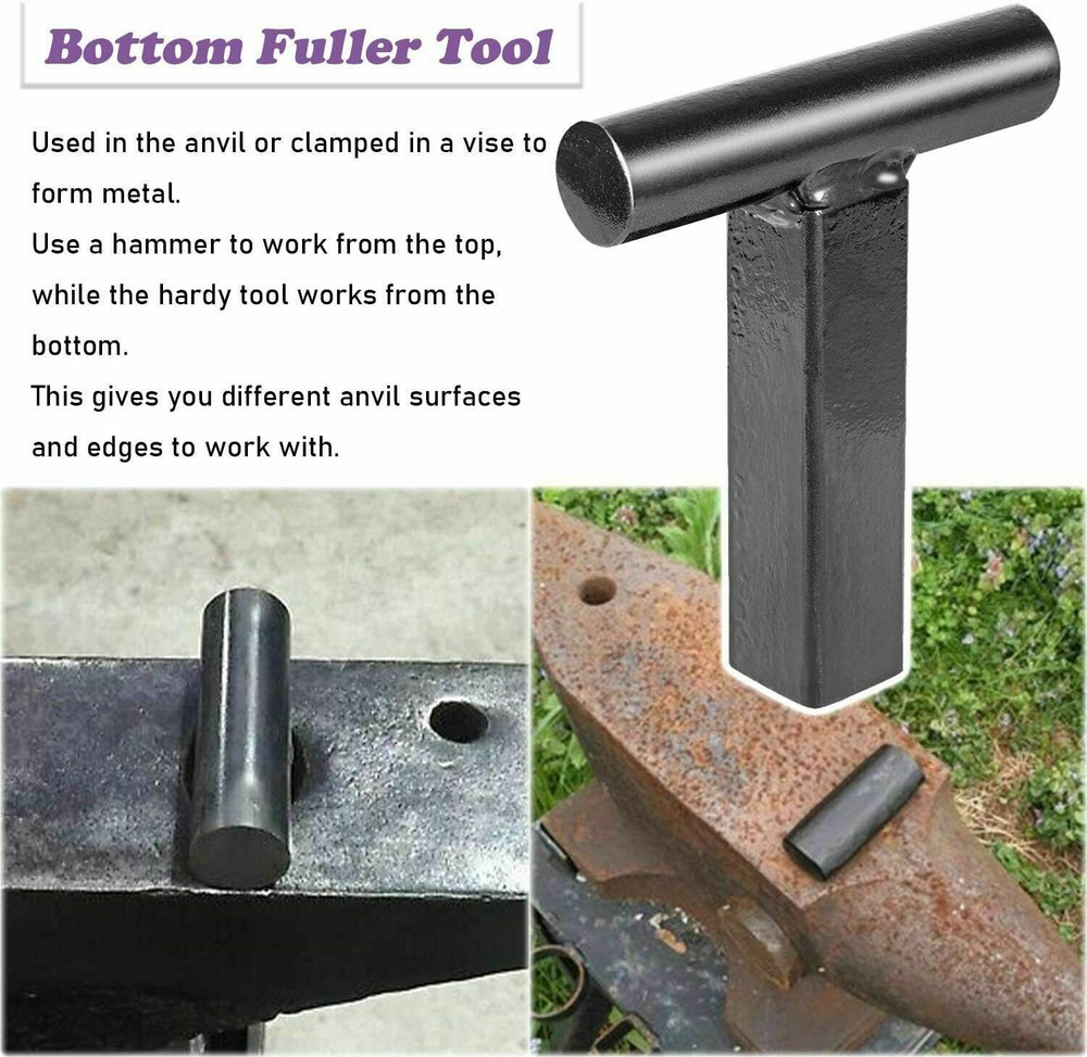 1" Blacksmith Forge Tool w/ Hot Cut,Creasing Stake,Turning Bending Scrolling Kit
