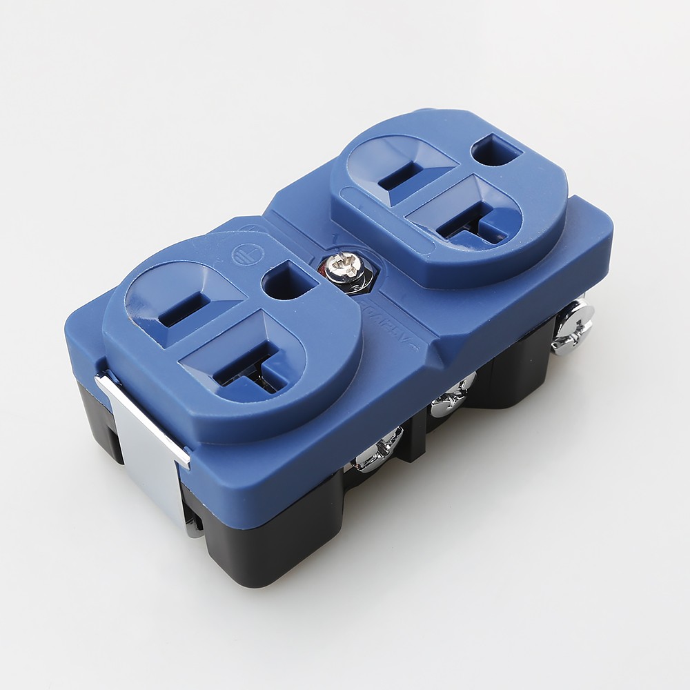 US Duplex Position Receptacles AC Wall Outlet Power Distributor Copper Socket