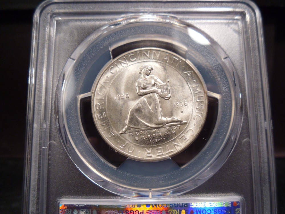 1935-D MS65 Cincinnati Silver Commemorative PCGS Certified Gem - Gold Shield