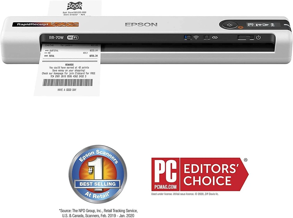 Epson Rapid Receipt RR-70W Wireless Receipt & Document Scanner NEVER USED