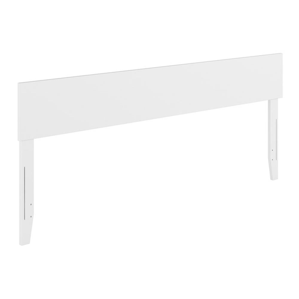 Pemberly Row King Solid Wood Panel Headboard with Device Charger in White