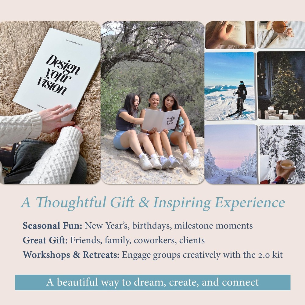 Vision Board Kit - 150 Image & Affirmation Cards, Foldable 20x14 Board - Goal