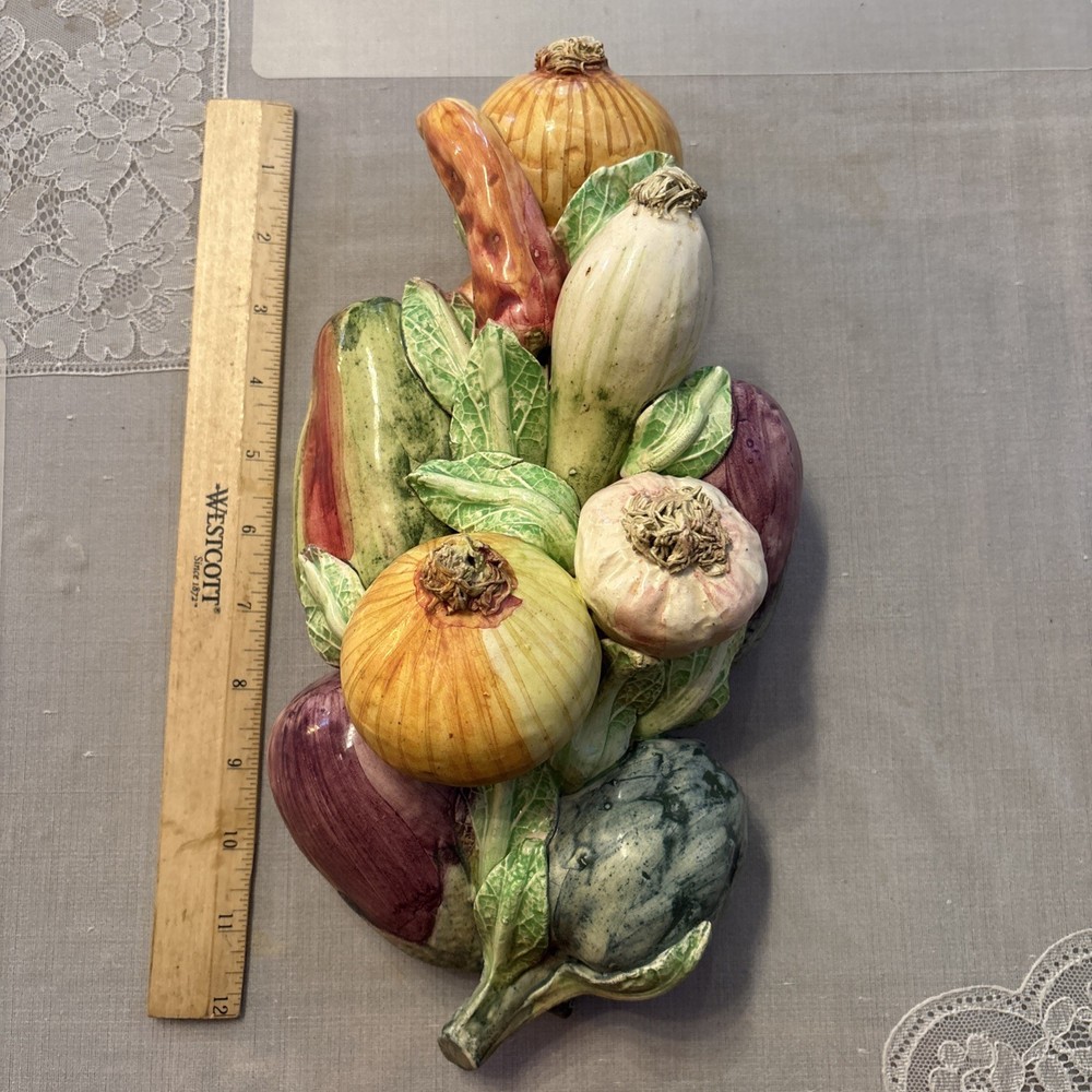 Vtg Large Ceramic Vegetable Decorative 13” Art Piece Made In Spain EUC