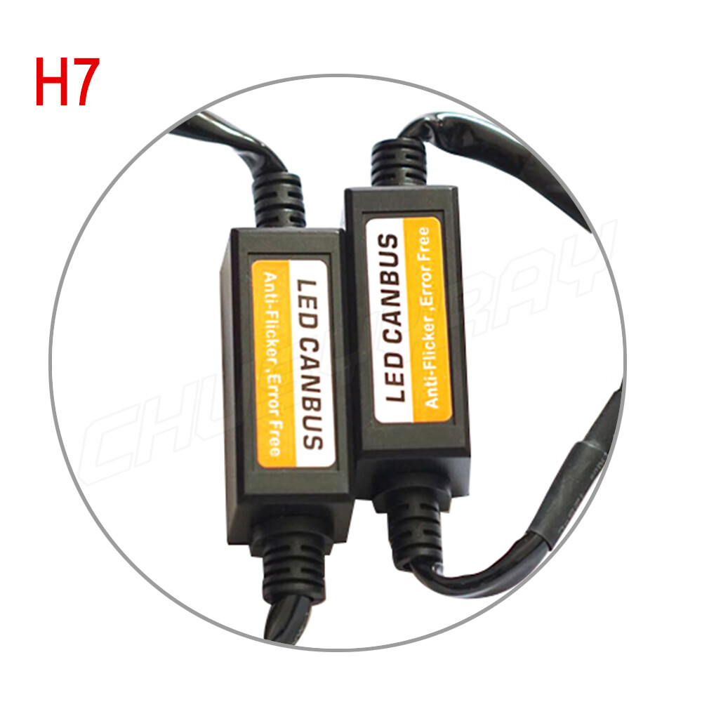 2pcs Error Free Canbus Decoder Wiring Kit For H7 LED Bulb Daytime Running Light