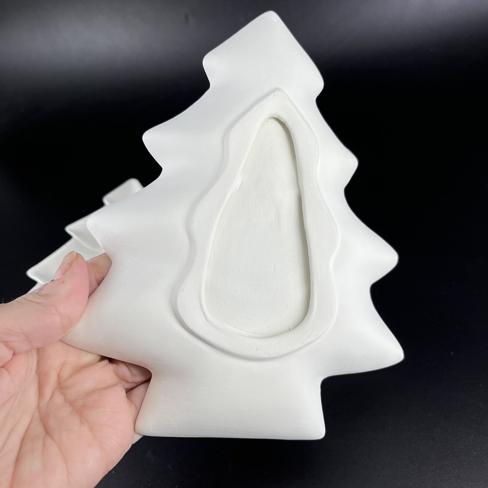 Ready to Paint Nested Christmas Tree Serving Trays Unfinished Ceramic Bisque 3