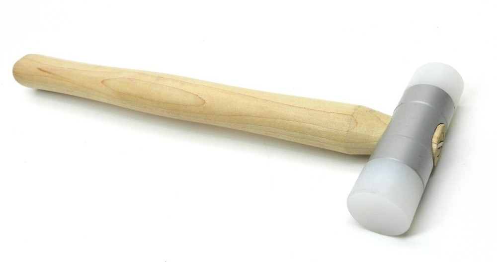 Nylon Hammer 1" Head Dual Face Plastic Mallet Ash Handle with 2 Additional Faces