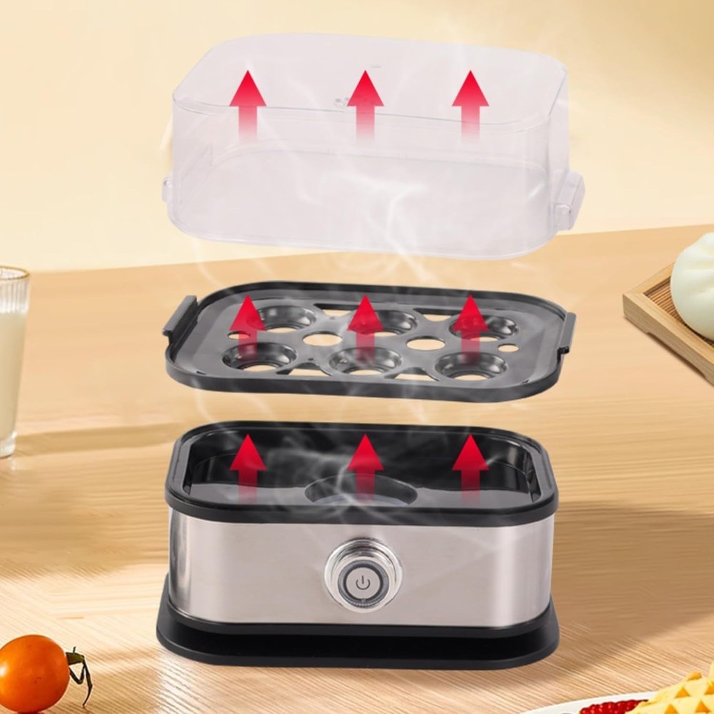 Egg Cooker, rapid Egg Cooker 6 Egg Capacity, Soft, Medium, Hard Boiled, Poacher
