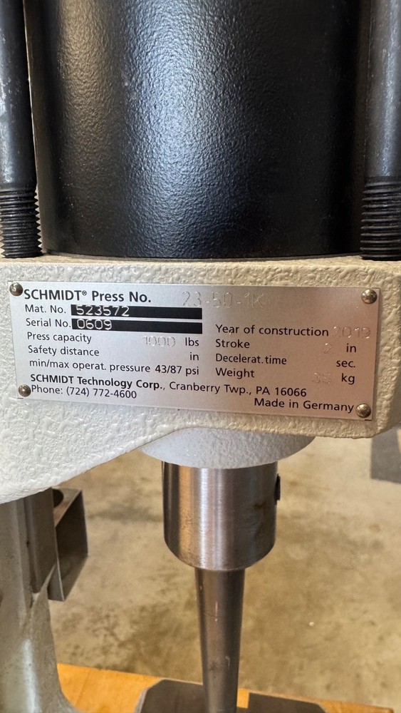 schmidt pneumatic press model 23