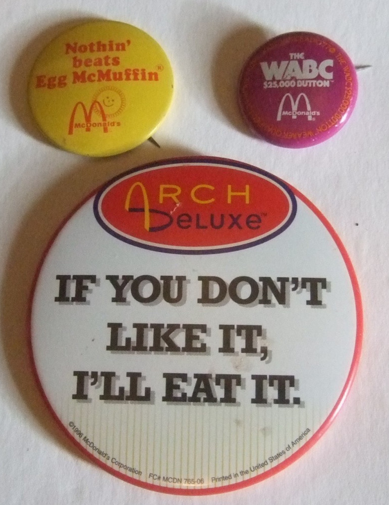 Vintage McDonald's Buttons